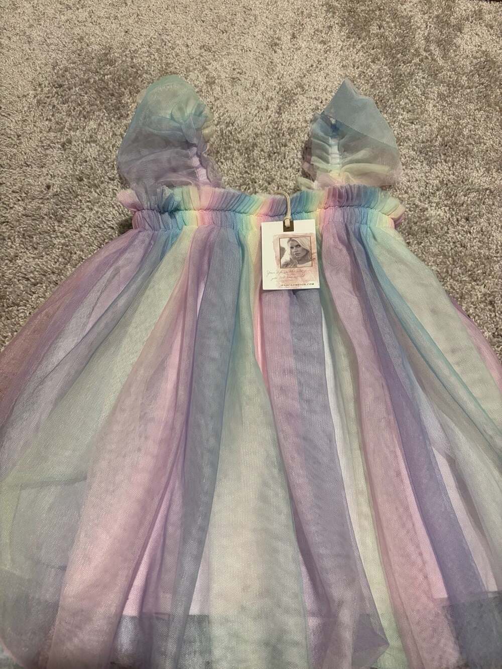 Jessica Simpson Dress Size 3T Pastel Rainbow Tulle Girls
